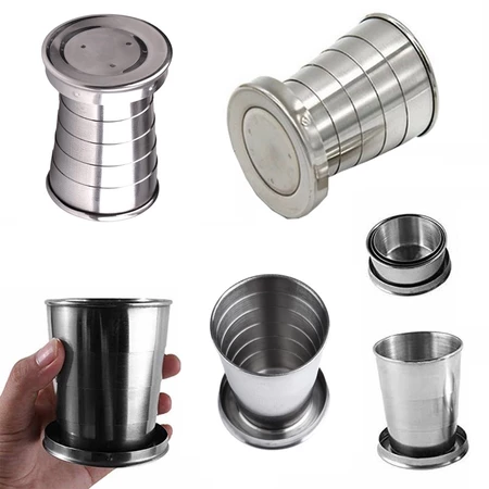 Imagem 3 do produto Copo Retrátil Dobrável 150 ml Aço Inox