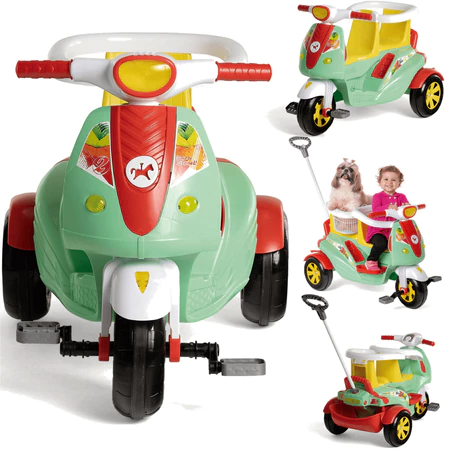 Imagem 2 do produto Carrinho de Passeio e Pedal Calesita Moto Duo