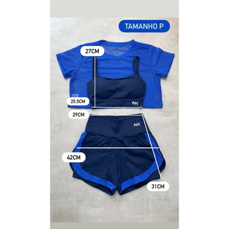 Imagem 1 do produto Trio Conjunto Fitness Feminino NK Academia