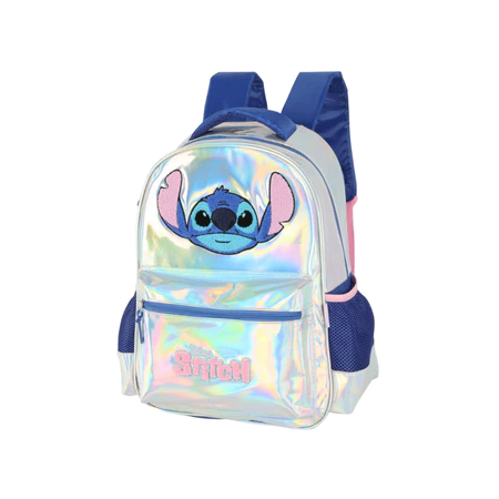 Kit Mochila Stitch Holográfica com Lancheira e Estojo