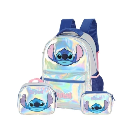 Imagem 5 do produto Kit Mochila Stitch Holográfica com Lancheira e Estojo