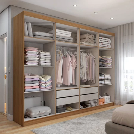 Imagem 4 do produto Guarda-Roupa Casal Aurora 8 Portas 4 Gavetas