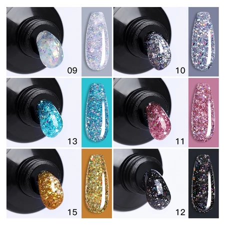 Imagem 2 do produto LILYCUTE Gel Acrílico Glitter 15ml para Unhas
