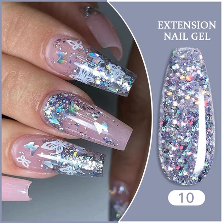 LILYCUTE Gel Acrílico Glitter 15ml para Unhas