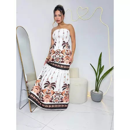 Imagem 3 do produto Vestido Longo Tomara que Caia Tropical Floral