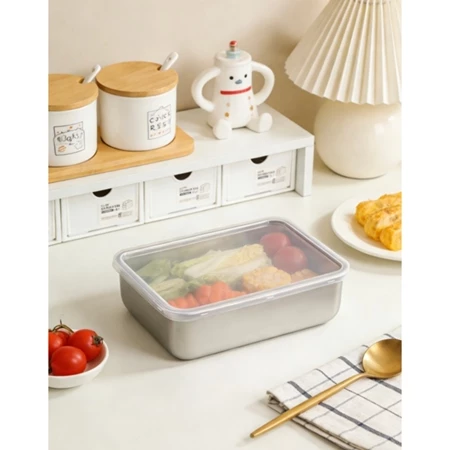 Recipiente Hermético de Inox com Tampa Transparente