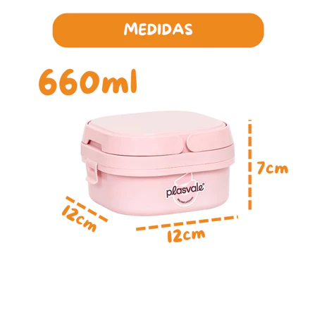 Imagem 1 do produto Kit 2 Potes Herméticos Marmita Fit com Alça e Trava