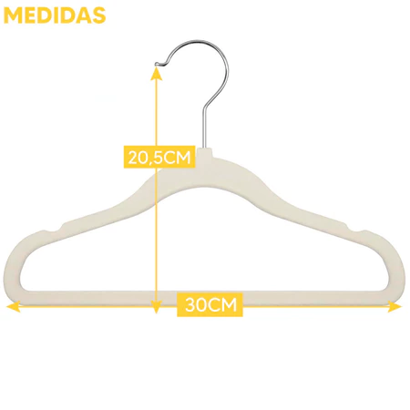 Imagem 2 do produto Kit 50 Cabides Veludo Infantil Slim Antiderrapante