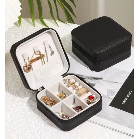 Imagem 2 do produto Porta Jóias Portátil Caixinha Bolsa Colar Brincos Anéis
