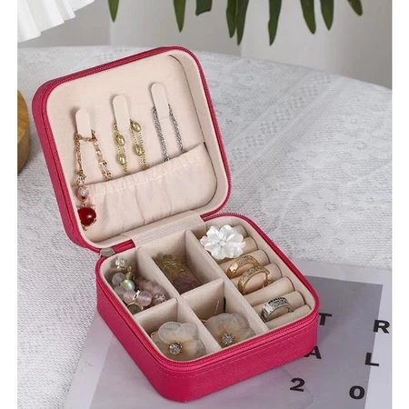 Imagem 4 do produto Porta Jóias Portátil Caixinha Bolsa Colar Brincos Anéis