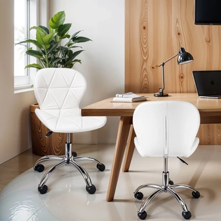 Imagem 2 do produto Cadeira Slim Office Estofada Base Giratória Cromada