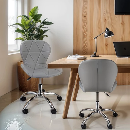 Imagem 3 do produto Cadeira Slim Office Estofada Base Giratória Cromada