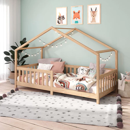 Imagem 3 do produto Cama Montessoriana de Madeira Maciça com Estrado