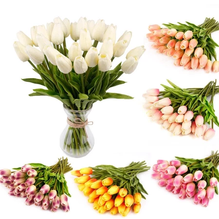Imagem 2 do produto 10 Peças Flores Artificiais De Tulipa Falsas