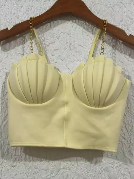 Imagem 2 do produto Top Cropped Feminino de Alça Corrente com Bojo