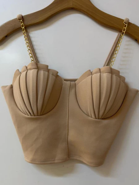 Imagem 3 do produto Top Cropped Feminino de Alça Corrente com Bojo