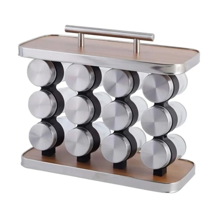 Imagem 5 do produto Porta Tempero Vertical Madeira Inox 12 Potes