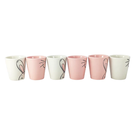 Imagem 1 do produto Jogo Kit 6 Xicaras Porcelana Cônica Tulipa Páscoa