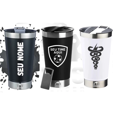 Copo Térmico de Cerveja Inox Gravado a Laser