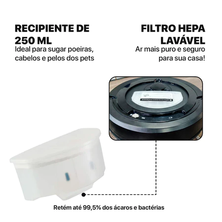 Imagem 3 do produto Aspirador de Pó Robô WAP Robot W100 3 em 1