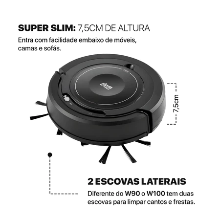 Imagem 5 do produto Aspirador de Pó Robô WAP Robot W100 3 em 1