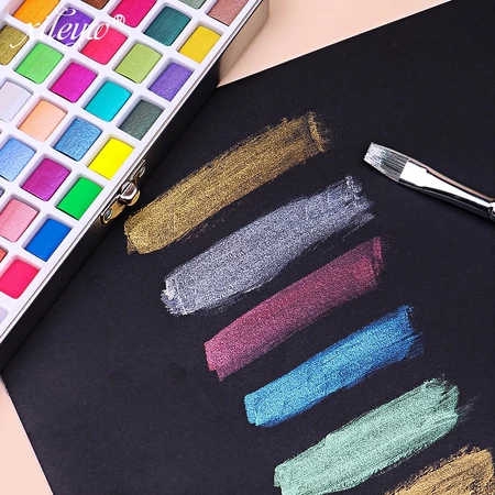Imagem 1 do produto Kit Aquarela Sólida 50 a 100 Cores com Caixa Metálica