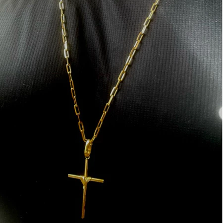 Imagem 3 do produto Cordão e Pingente Crucifixo Moeda Antiga 100%