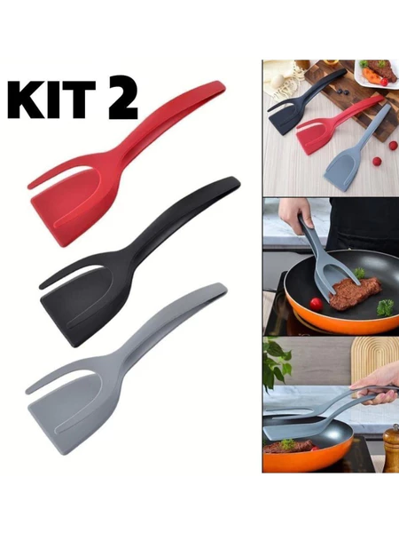 Kit 2 Espátulas Antiaderentes 2 em 1 Multiuso