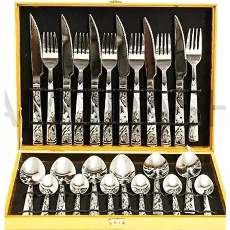 Kit Faqueiro Inox Dourado 24 Peças com Maleta