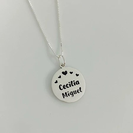 Imagem 1 do produto Colar Personalizado em Prata 925 Medalha com Nome