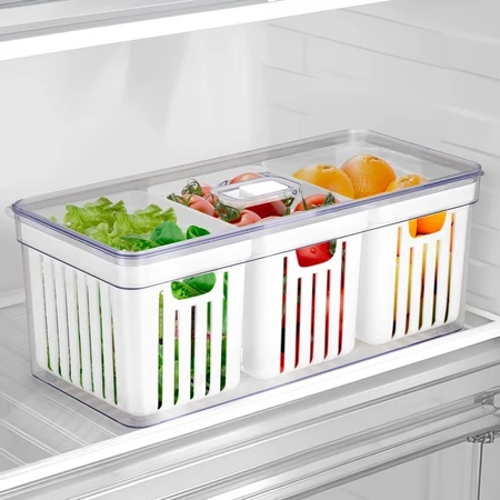 Kit Organizador de Geladeira 6,8L com 3 Cestos