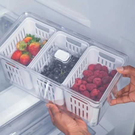 Imagem 3 do produto Kit Organizador de Geladeira 6,8L com 3 Cestos