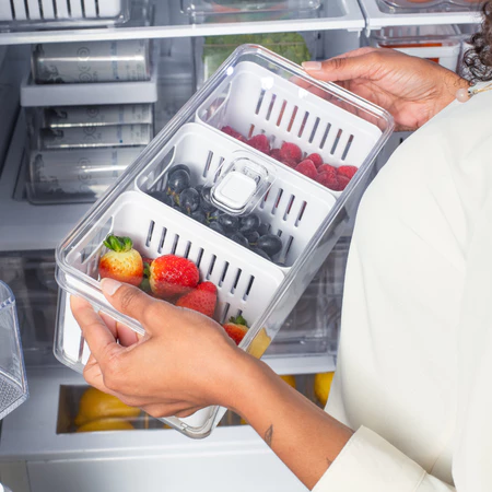 Imagem 4 do produto Kit Organizador de Geladeira 6,8L com 3 Cestos