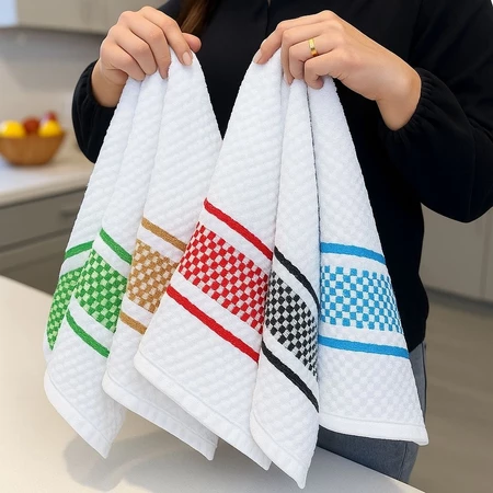 Imagem 1 do produto Kit 6 Panos de Prato Jacquard Atoalhado Felpudo