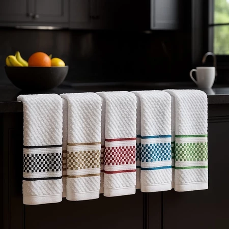 Imagem 2 do produto Kit 6 Panos de Prato Jacquard Atoalhado Felpudo