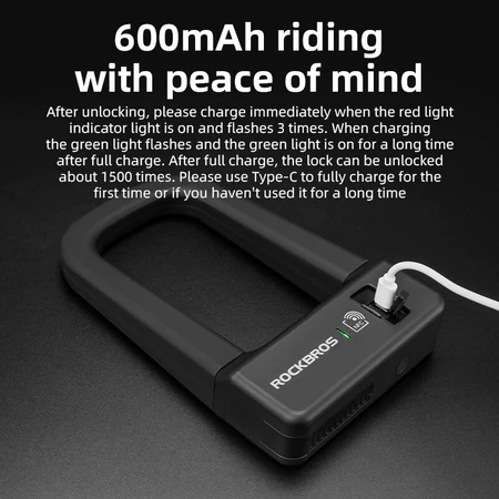 Imagem 1 do produto ROCKBROS Smart U Lock Cadeado Inteligente NFC