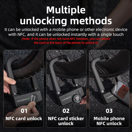 ROCKBROS Smart U Lock Cadeado Inteligente NFC