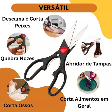 Imagem 3 do produto Tesoura Multiuso de Cozinha Aço Inoxidável 20cm