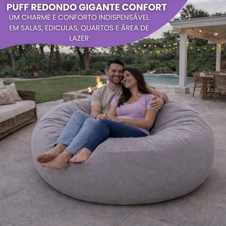 Imagem 3 do produto Puff Redondo Gigante Confort Linens Casal