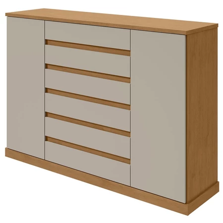 Imagem 2 do produto Cômoda Vedra 7 Gavetas e 2 Portas Amêndoa Clean
