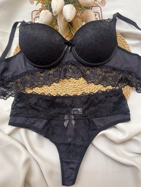 Conjunto Lingerie Sexy Bojo de Renda