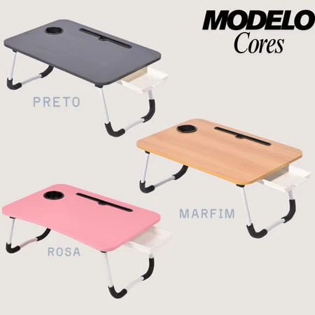 Imagem 2 do produto Mesa Dobrável para Notebook com Gaveta e Porta Copo
