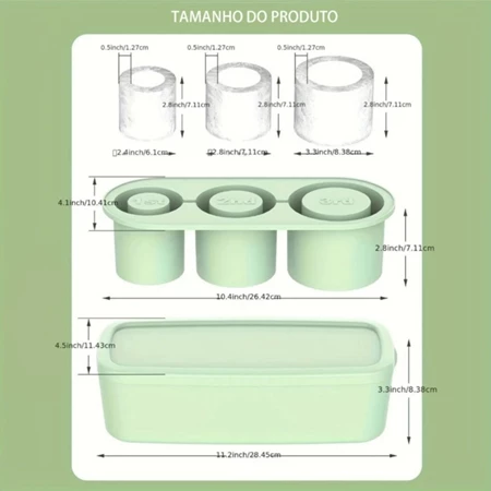 Imagem 3 do produto Molde de Gelo em Silicone Cilíndrico 3 Tamanhos