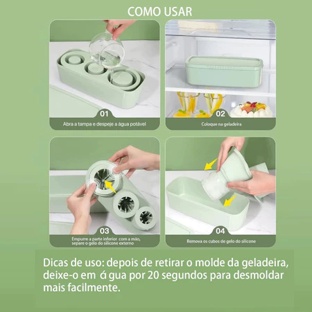 Imagem 4 do produto Molde de Gelo em Silicone Cilíndrico 3 Tamanhos