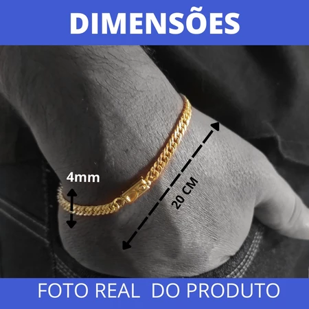 Imagem 1 do produto Pulseira Masculina Grumet 18k Presente de Natal