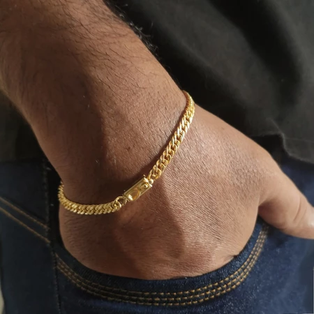 Pulseira Masculina Grumet 18k Presente de Natal