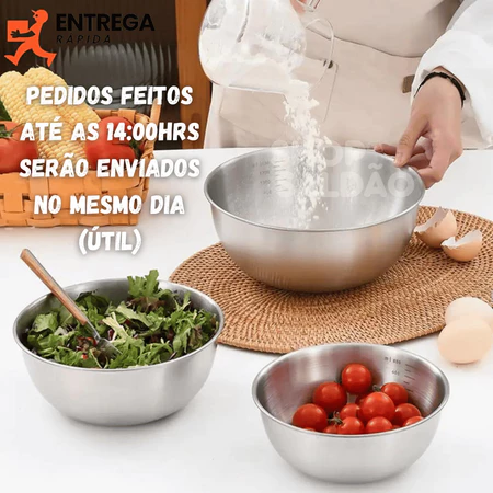 Imagem 3 do produto Kit 15 Bowls de Inox 5 Tamanhos Diferentes
