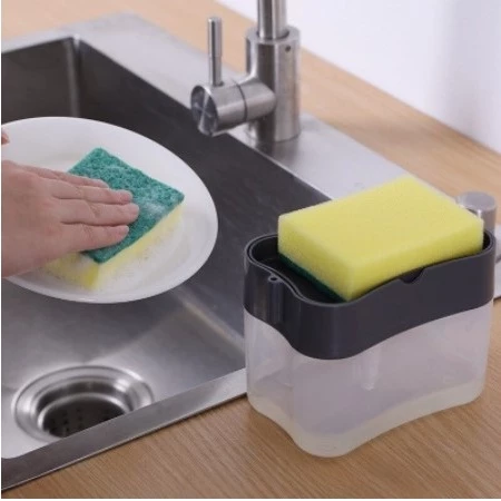 Dispensador de Detergente 2 em 1 com Porta Esponja