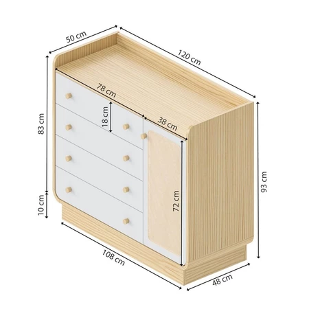 Imagem 4 do produto Cômoda Infantil Wave Casatema 4 Gavetas e 1 Porta
