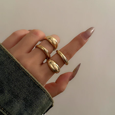 Imagem 2 do produto Conjunto 8 Anéis Femininos Ouro e Prata